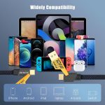 Multi USB Charging Cable 4 in 1, 1.2M Fast Charging Cable with USB A/USB C 65W Type-C and 27W PD Fast Charging Data Transfer Cable Compatible with All Phones