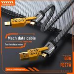 Multi USB Charging Cable 4 in 1, 1.2M Fast Charging Cable with USB A/USB C 65W Type-C and 27W PD Fast Charging Data Transfer Cable Compatible with All Phones