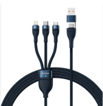 Baseus Two-for-three Fast Charging Cable (U+C to M+L+C) 100w-Black