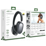 ACEFAST H9 Active Noise Cancelling Headphones Wireless Over-Ear Headsetwith Multi-Function Button – Grey