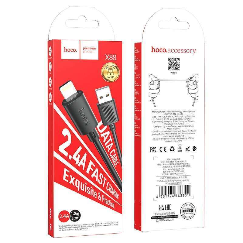 xr:d:DAFs9Sbz3Ow:449,j:1127428002561552441,t:23090719 Hoco X88 Fast Charging Data Cable for iPhone