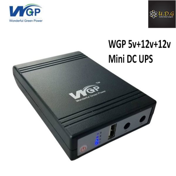 WGP Mini UPS- Router + ONU Backup up to 8 Hours (5V, 9V, 12V Output) - Black Color