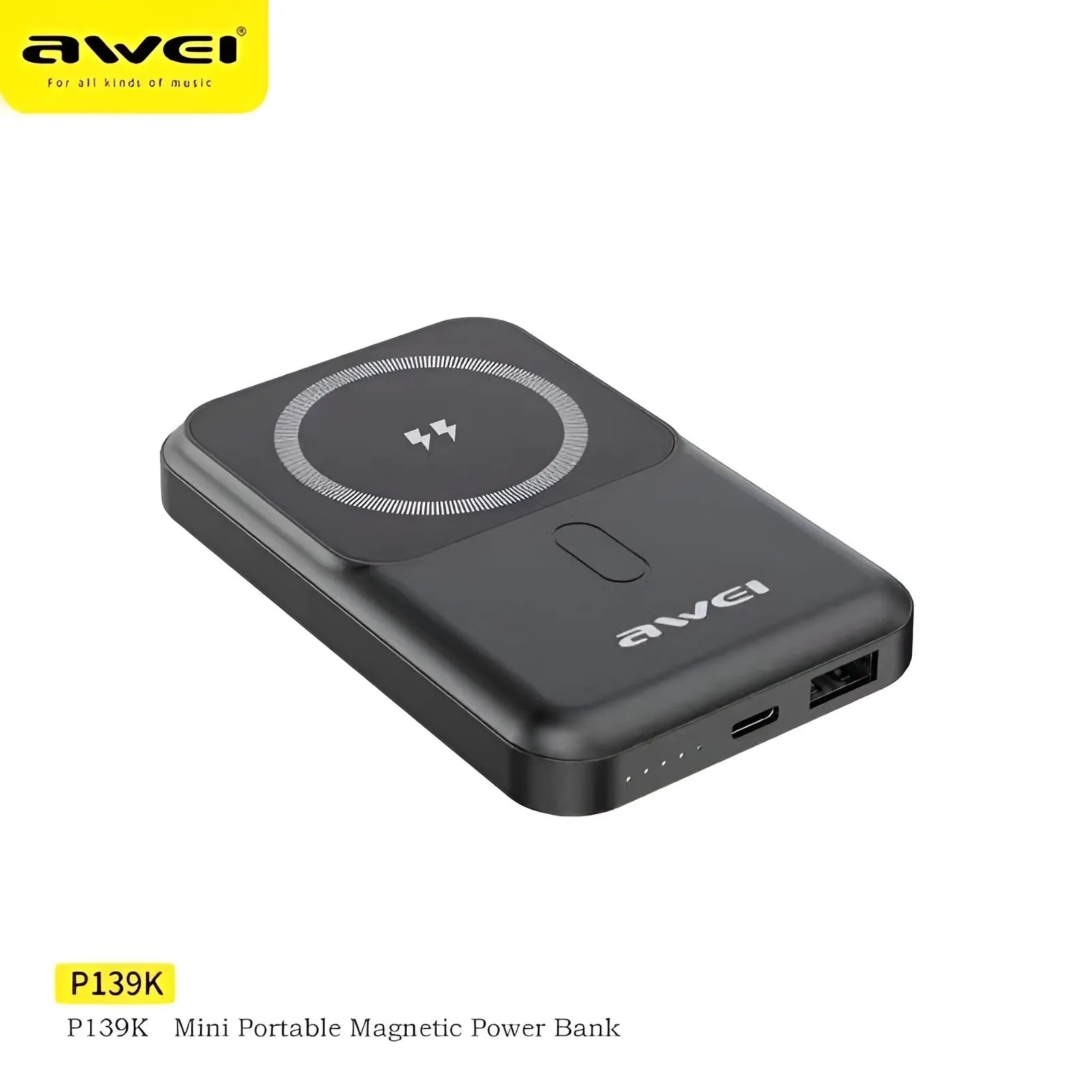 ee2fab9fbb0b85b82d93f934e2c8f9b1 AWEI P139K 10000mAh Fast Charging 22.5W Power Bank 15W Wireless Magnetic With Stand