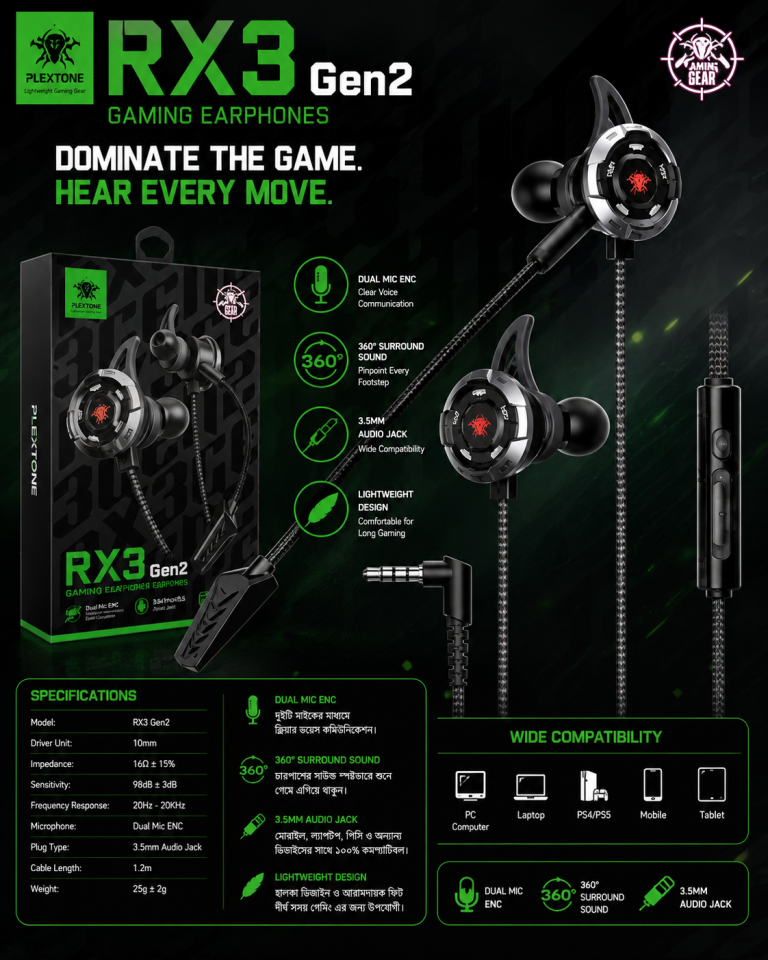 Plextone RX3 Gen 2 Gaming Earphone