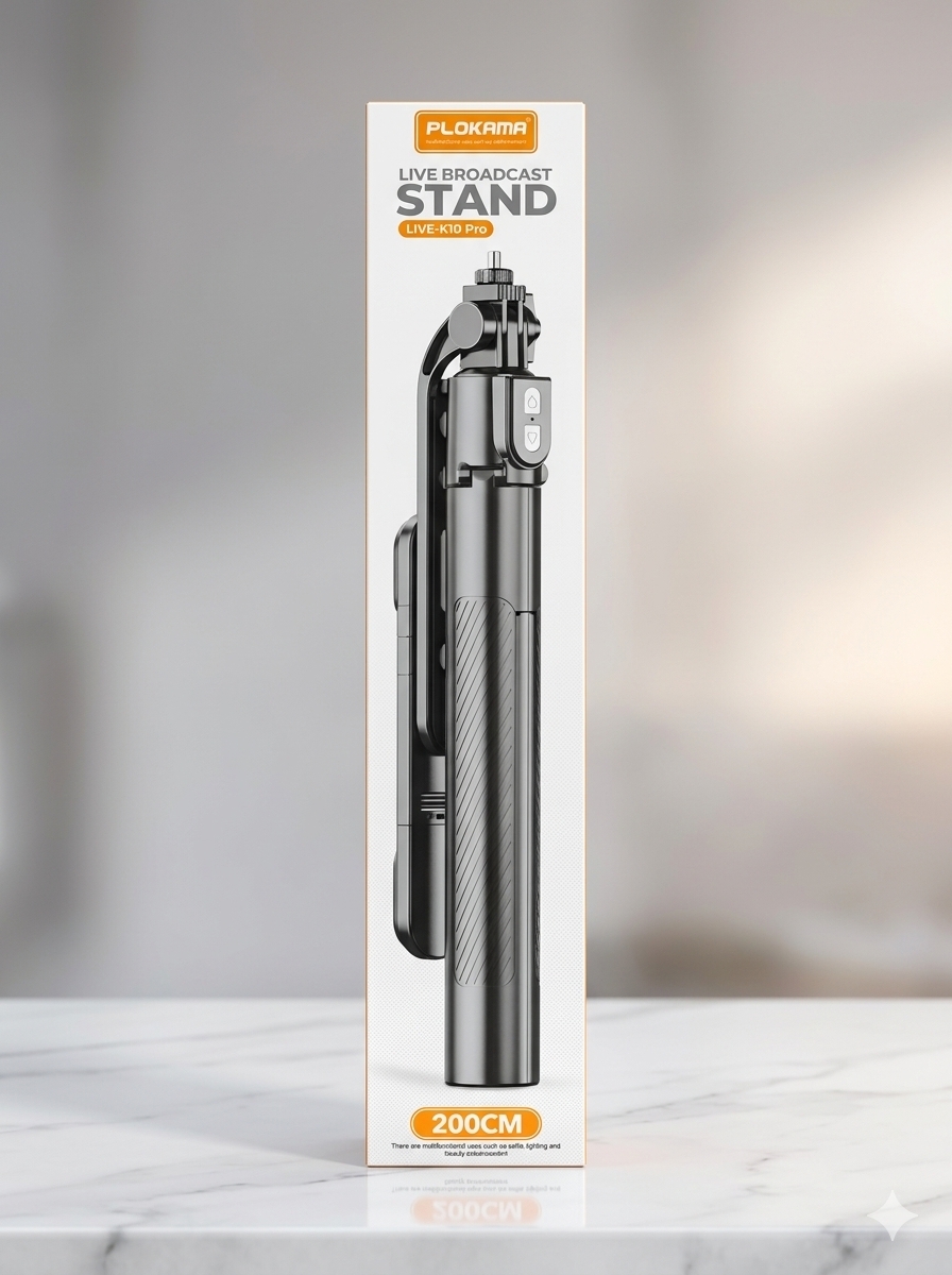 Plokama K10 pro Plokama Live-K10 Pro Live Broadcast Stand & Selfie Stick Tripod