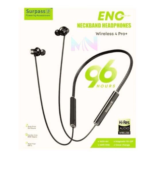 Surpass Wireless 4 Pro+ Neckband ENC Calls & Voice Change